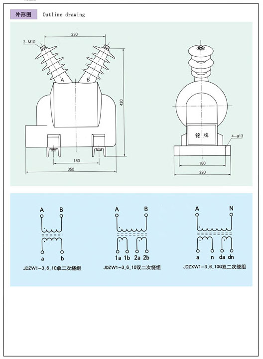 JDZFW1-3，6，10型户外电压互感器