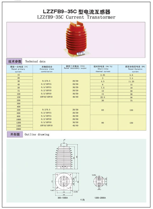 LZZFB9-35C型电流互感器