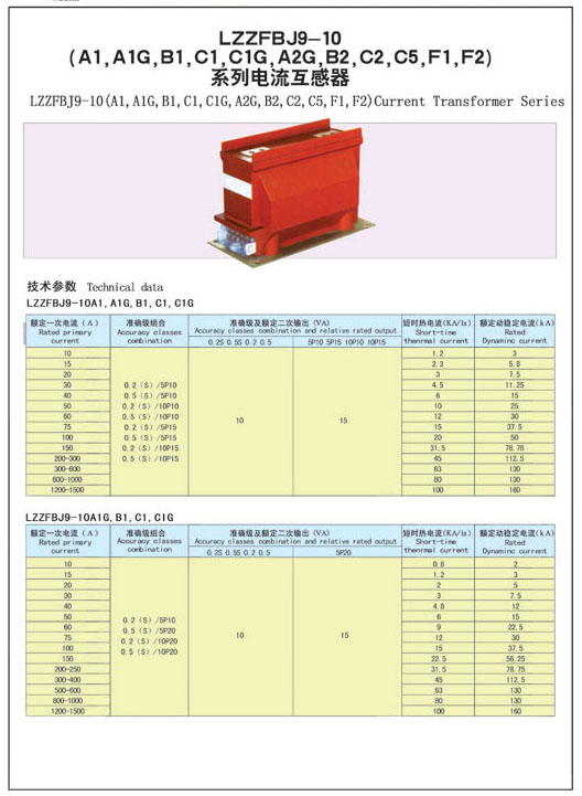LZZFBJ9-10系列电流互感器