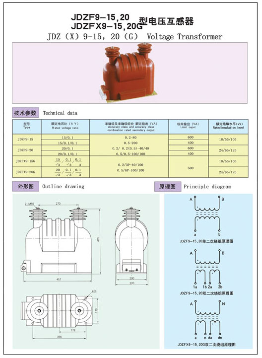 JDZF9，20  JDZFX9-15，20G型电压互感器