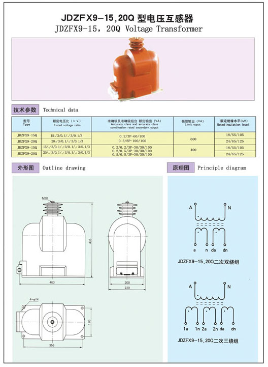 JDZFX9-15，20Q型电压互感器