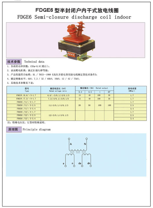 FDGE6型半封闭户内干式放线圈